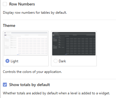 Extract of user settings