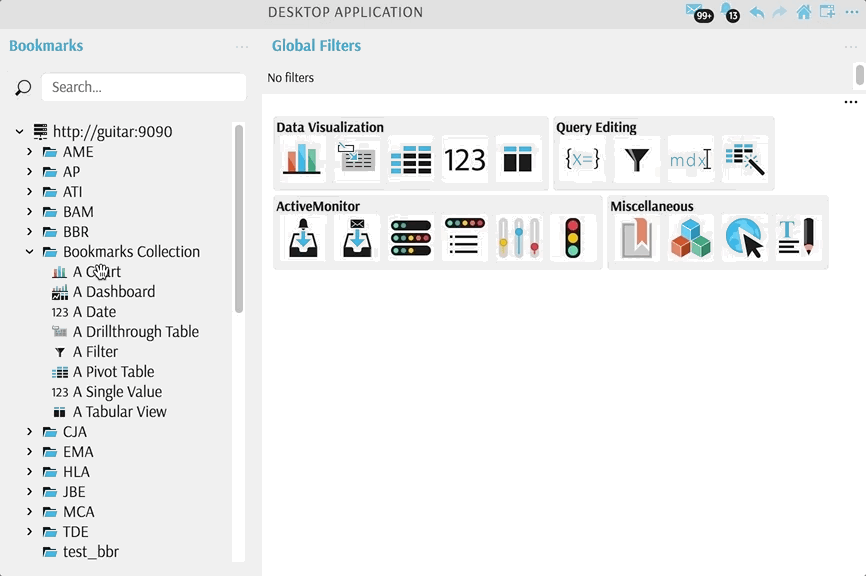 Dragging widgets and clicking bookmarks