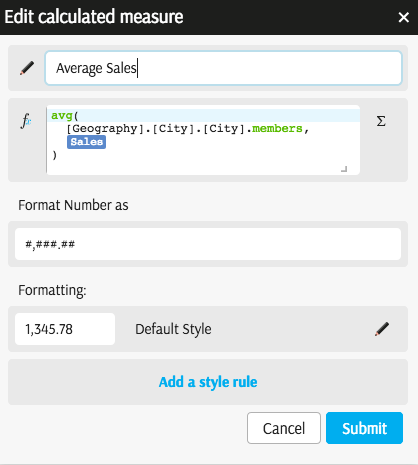 Average Sales Measure