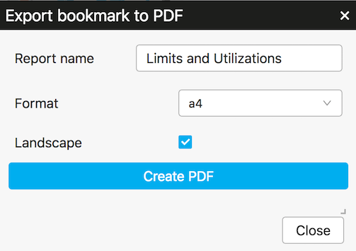 Export to PDF popup
