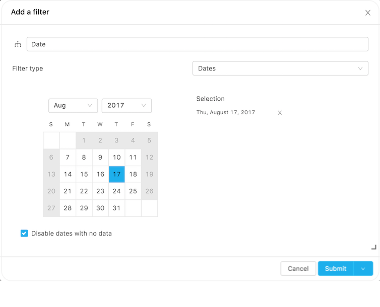 Dates Filter example