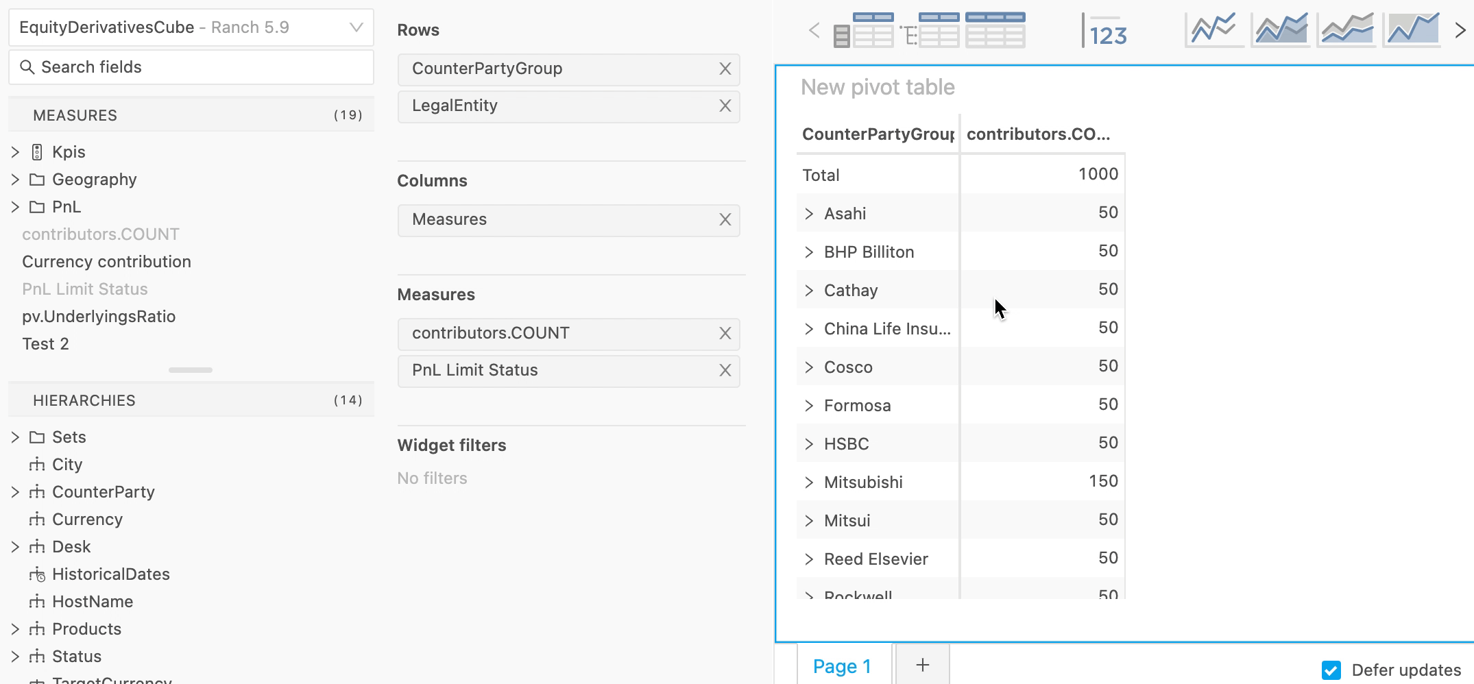 Deferred Updates checkbox cleared