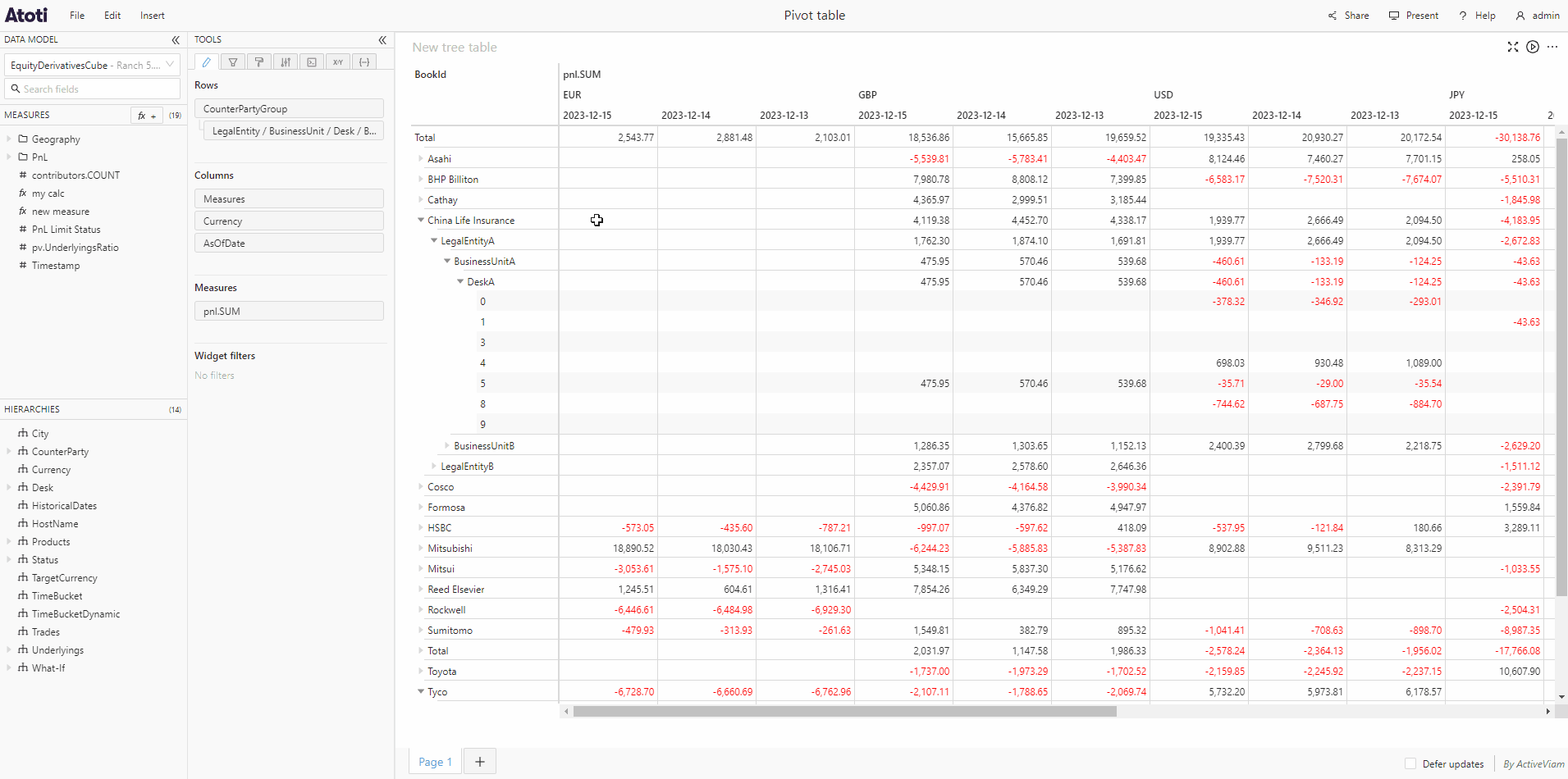 Filter from selection