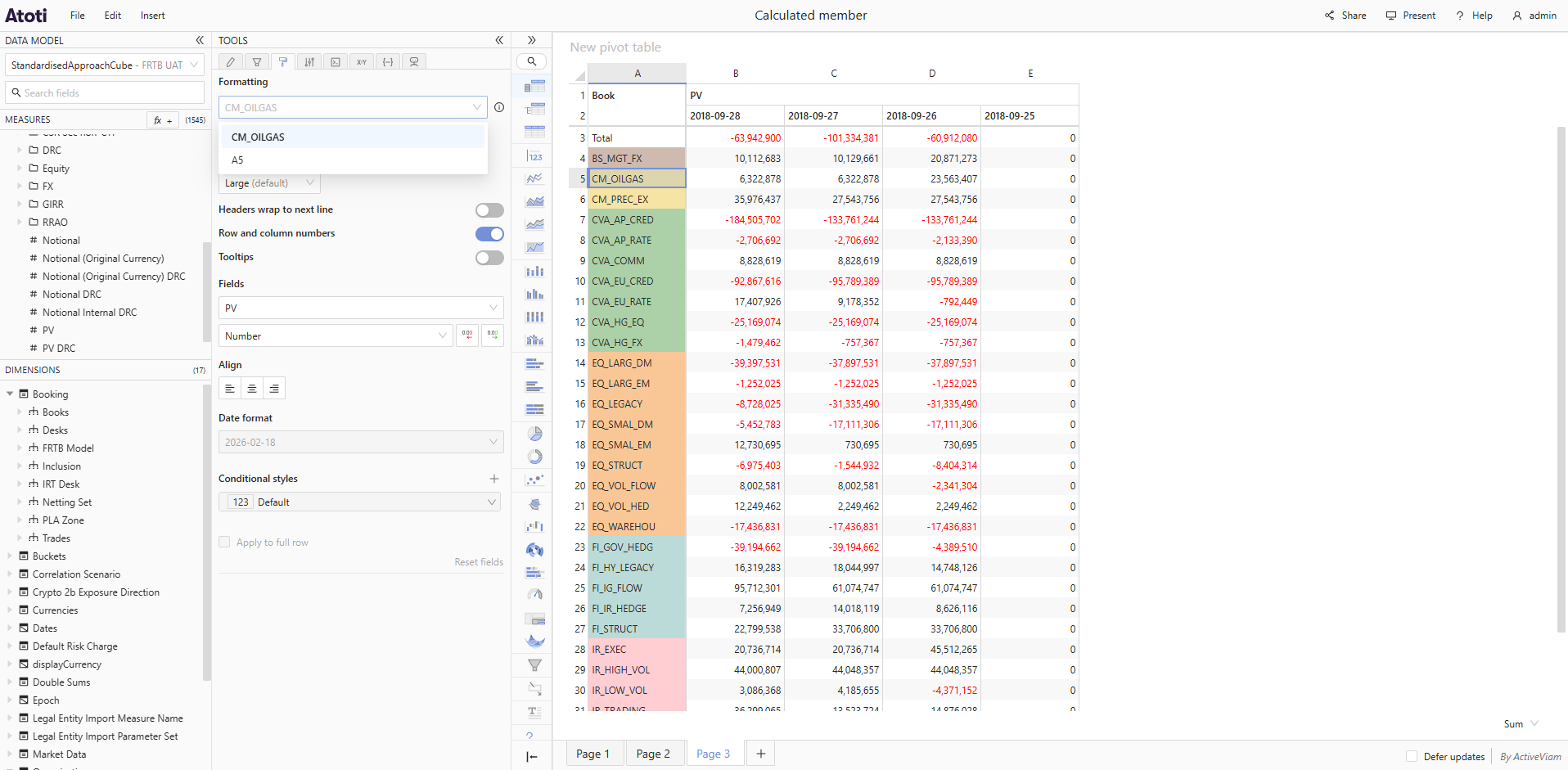 Format header cells by value