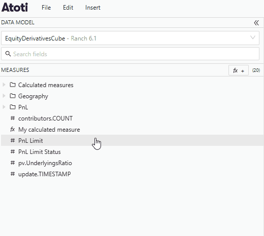 Move calculated measure