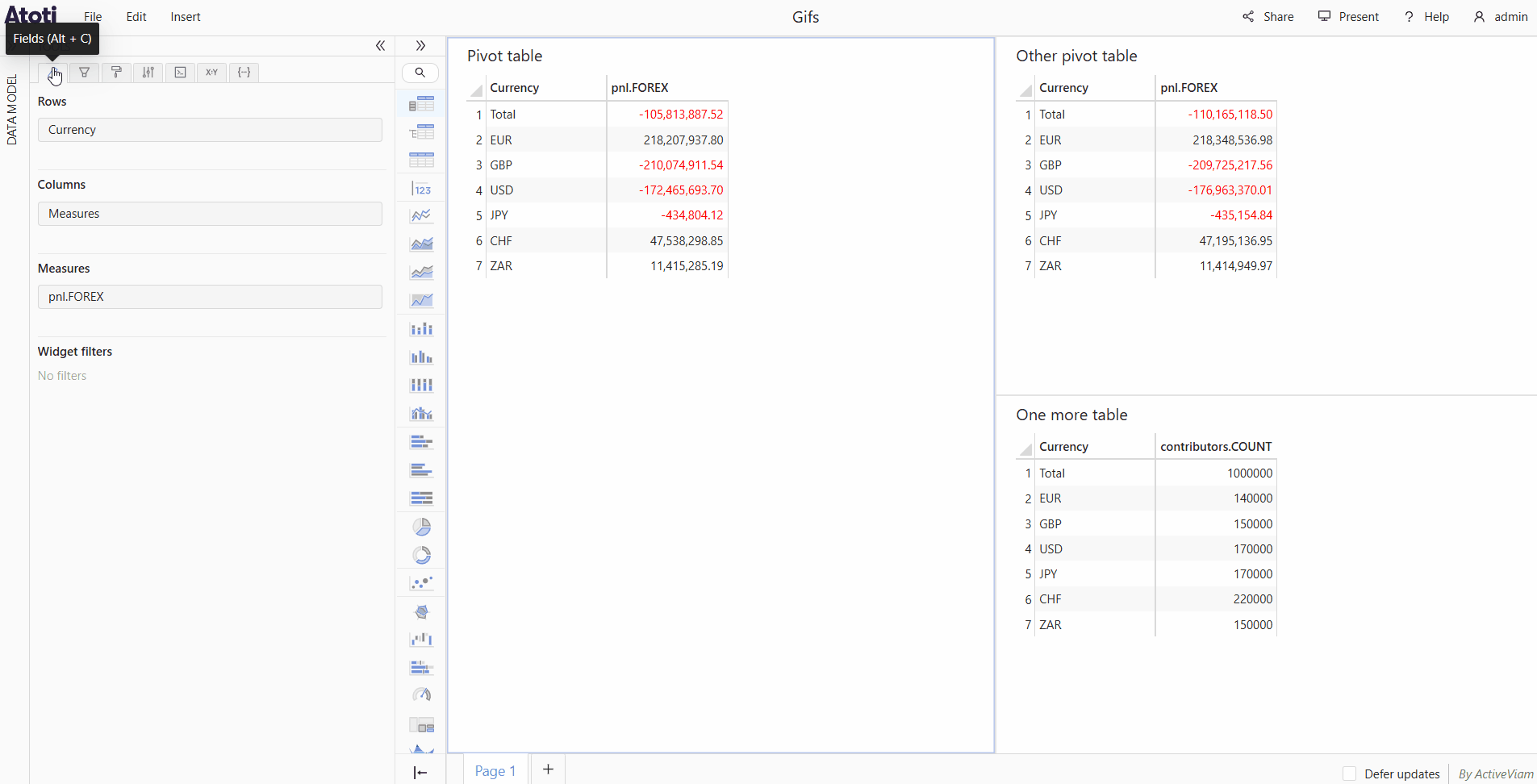 Filter on double click
