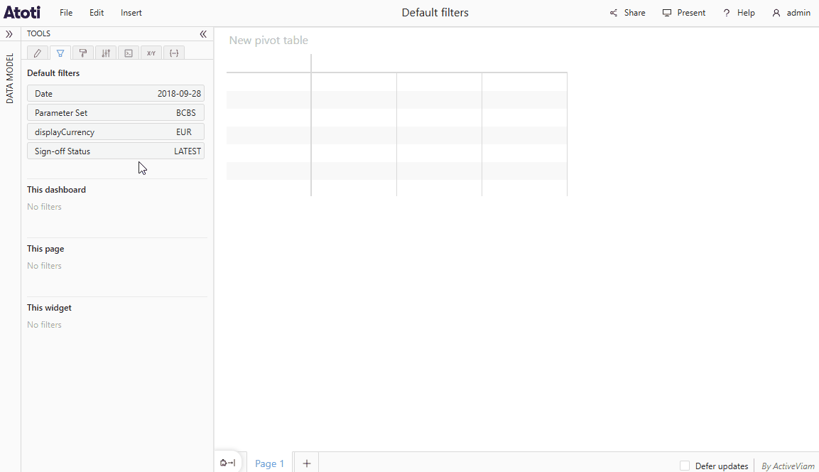 Hide default filters
