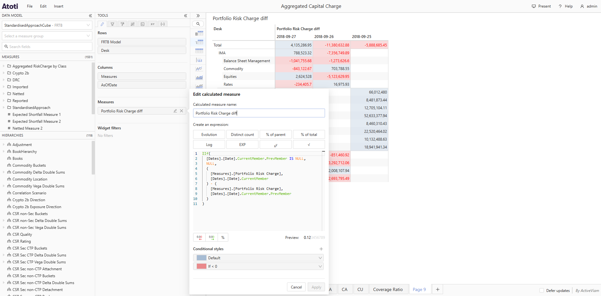 Query-scoped calculated measure