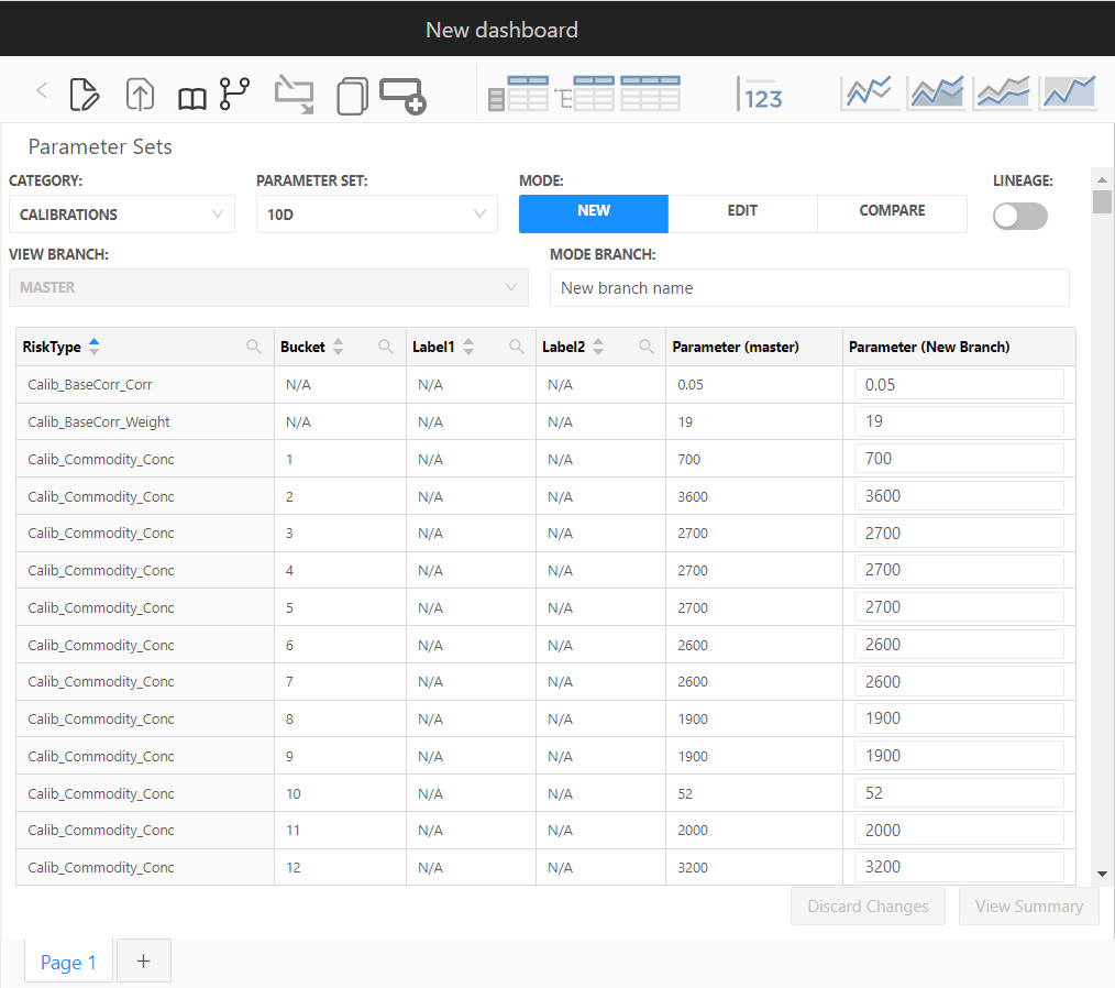 Parameter Sets widget Illustration